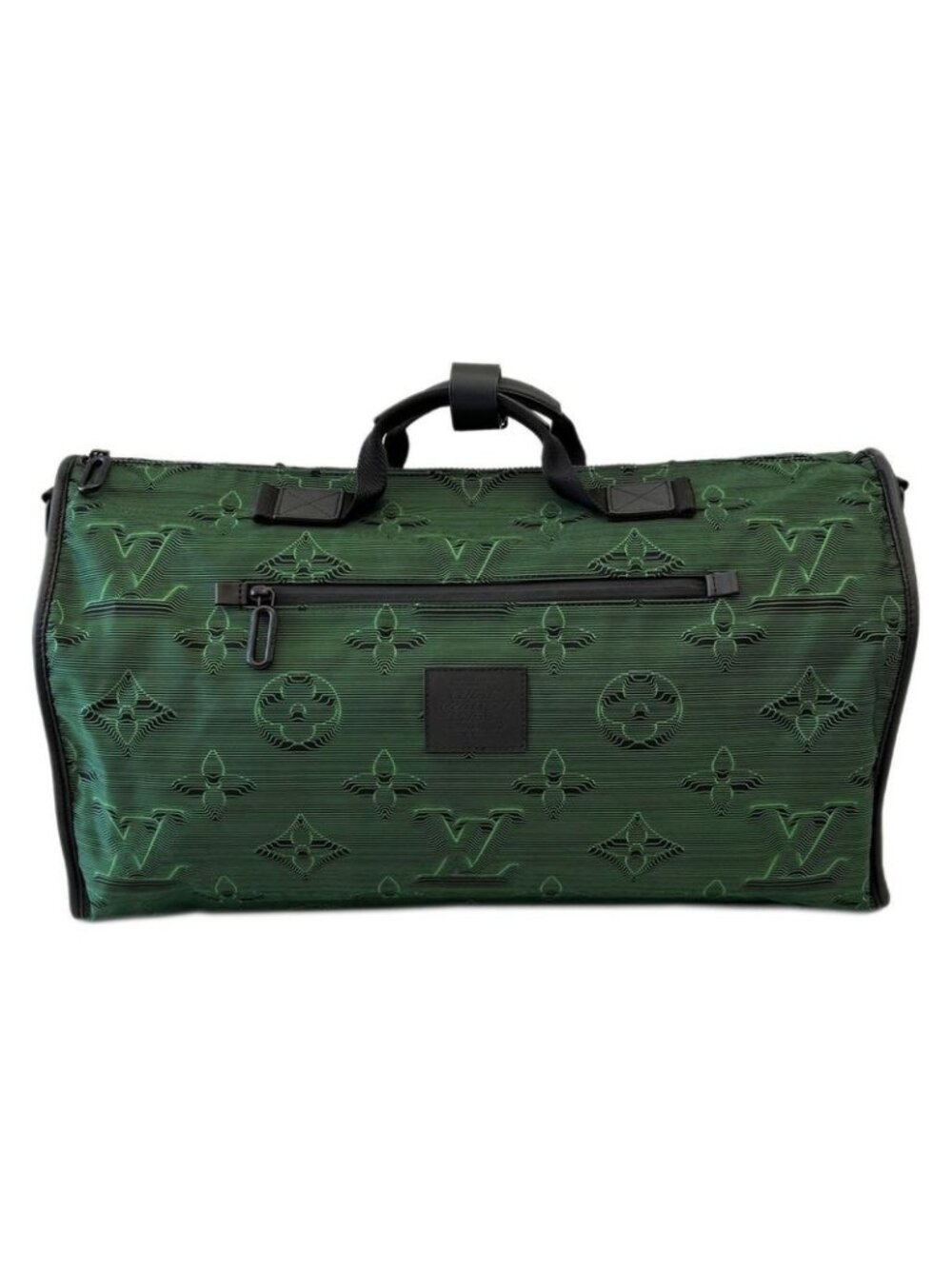 Louis Vuitton Boston Bag Black Green Keepall Bandouliere Reversible 50 - Picture 7 of 16